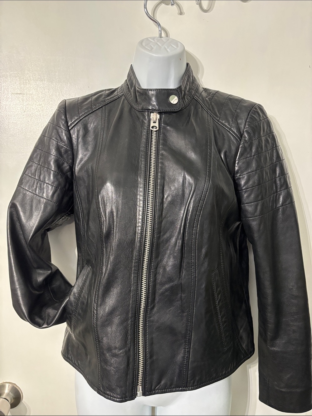 Lucky Brand Black Leather Biker Jacket